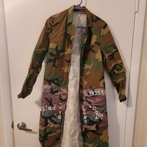 Army print jacket/ duster. New!